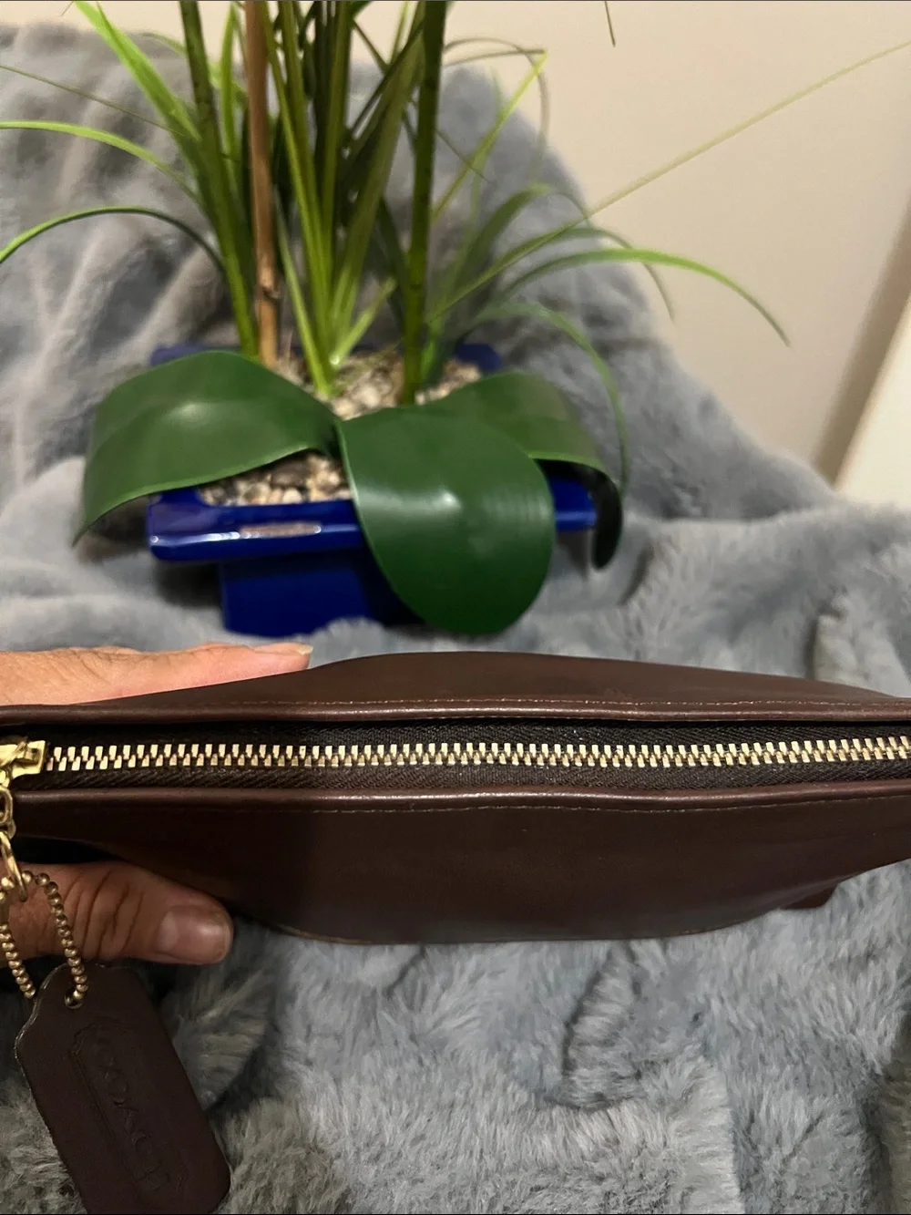 Coach Vintage Mahogany Brown Leather Cosmetic Clutch EUC - Picture 4 of 8